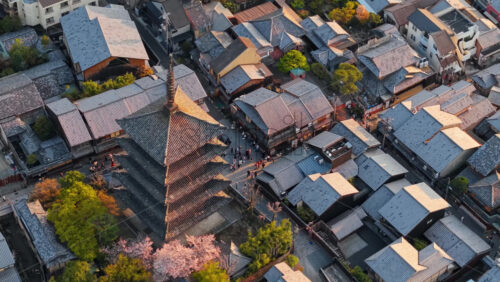 Kyoto, Japan – April 24, 2025: Aerial dr - Starpik Stock