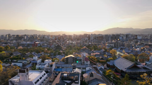 Kyoto, Japan – April 24, 2025: Aerial dr - Starpik Stock