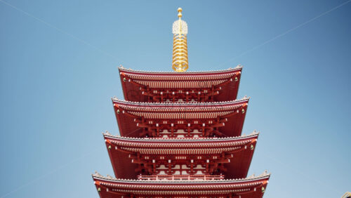 View of the Senso-ji temple with the blue sky on the background in Asakusa, Tokyo, Japan - Starpik Stock