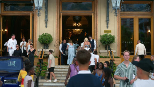 Video - Monte Carlo, Monaco - October 4, 2024: People walking in front of the Monte-Carlo Casino