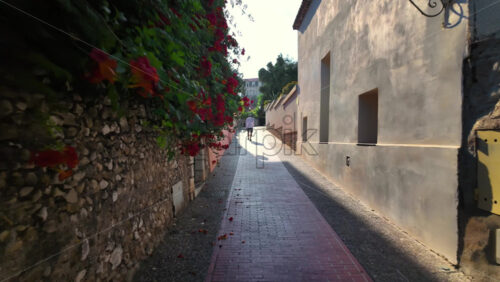 Video - Man walking on the beautiful, narrow streets of Beaulieu-sur-Mer, France