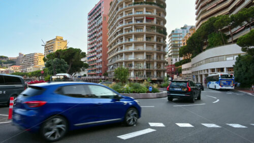 Video - Monaco city, Monaco - September 14, 2024: People and cars moving on the streets of the city