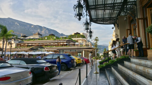 Video - Monte Carlo, Monaco - October 4, 2024: People walking in front of the Monte-Carlo Casino