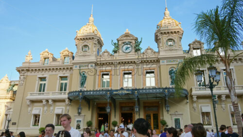 Video - Monte Carlo, Monaco - October 4, 2024: People walking in front of the Monte-Carlo Casino