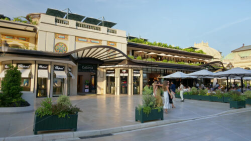 Video - Monte Carlo, Monaco - October 4, 2024: Side entrance of the Casino de Monte-Carlo