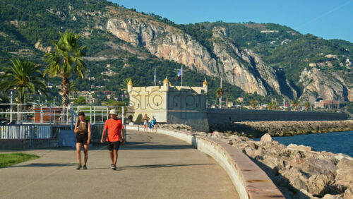Video - Menton, France - September 4, 2024: Street view of the Jean Cocteau Museum on the French Riviera