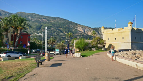 Video - Menton, France - September 4, 2024: Street view of the Jean Cocteau Museum on the French Riviera