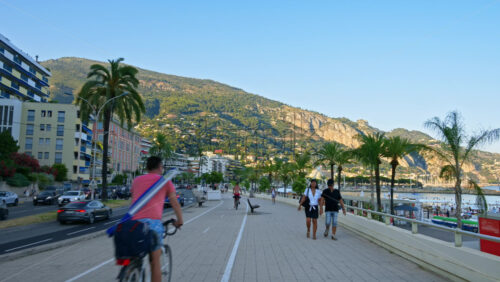 Video - Menton, France - September 4, 2024: People walking on the streets of the city