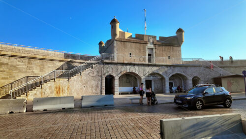 Video - Menton, France - September 4, 2024: Street view of the Jean Cocteau Museum on the French Riviera
