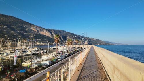Video - View of boats docked in the Port de Menton in the French Riviera