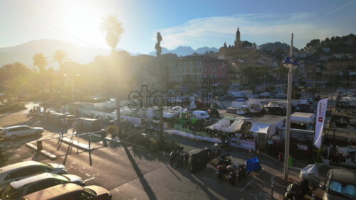 Video - View of boats docked in the Port de Menton in the French Riviera with the colourful buildings in the background
