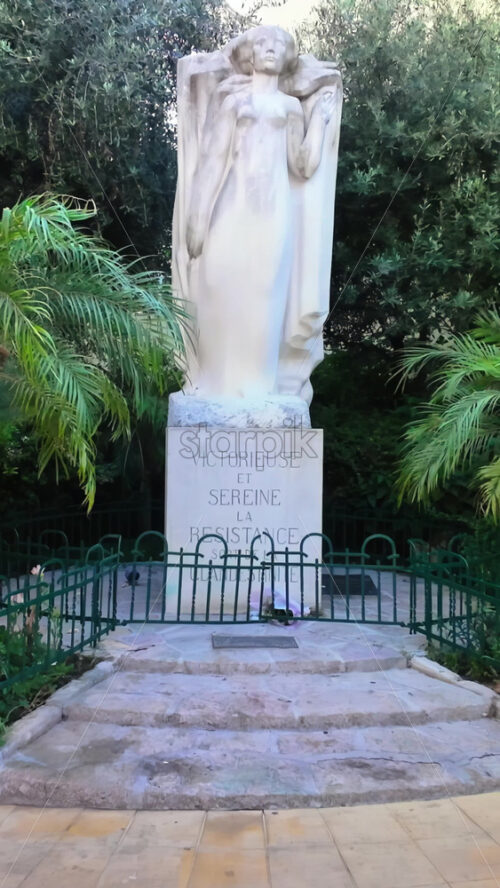 Video - Resistance memorial in Place Clemenceau in Menton, France. Vertical