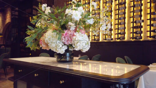 Video - A bouquet of flowers on a table at a restaurant