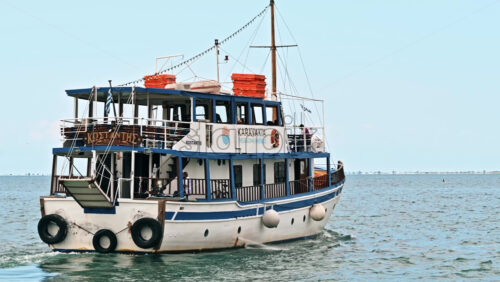 Video - THESSALONIKI, GREECE  - SEPTEMBER 21, 2020: KARAVAKIA waterbus departing