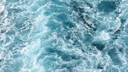 Video - Seething blue water of the Aegean sea from a ferryboat. Slow motion. Greece