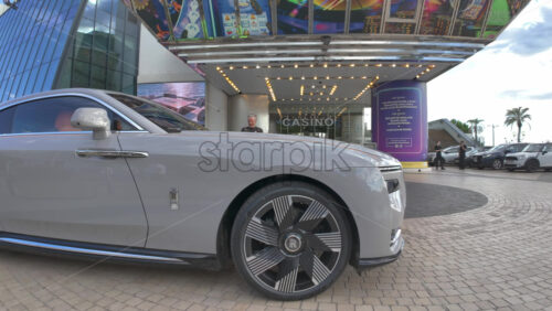 Cannes, France – July 10, 2025: Street view of the entrance of a Casino in daylight - Starpik Stock