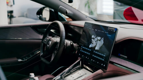 Chisinau, Moldova – June 10, 2025: The inside of a Denza Z9 car with changing lights - Starpik Stock