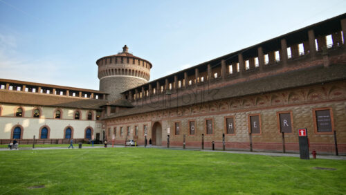 Milan, Italy – March 20, 2025: View of the Sforzesco Castle in daylight - Starpik Stock