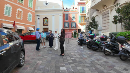 Monaco City, Monaco – July 18, 2025: A stroll along the scenic pedestrian path on a charming narrow street in the city - Starpik Stock