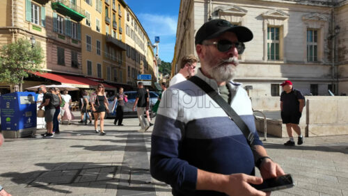 Nice, France – August 15 2025: People walking on the streets of the city in daylight - Starpik Stock