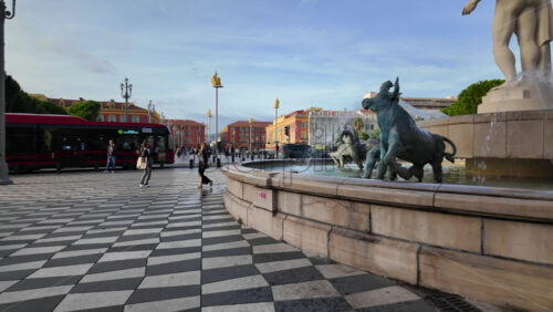 Nice, France – July 19, 2025: People walking through Place Massena in daylight - Starpik Stock
