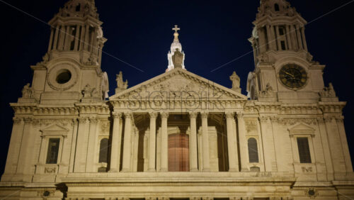 The St. Paul’s Cathedral with a clear night sky in the background in London, England - Starpik Stock