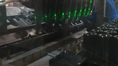 Video - CRICOVA, MOLDOVA - APRIL 6, 2021: A woman working on a wine production line in the winery