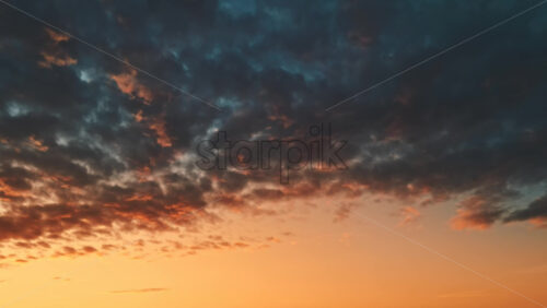 Video - Aerial drone view of a sunset in Moldova with illuminated clouds