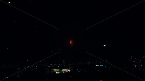 Video - Multiple fireworks during the new year celebration at night