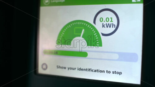 Video - Electric car main display showing charging process in percentage