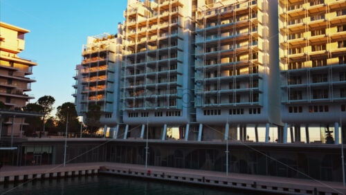 Video - Buildings in Mareterra new Residential district in Monaco in daylight