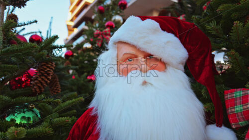 Video - Building in Mareterra new Residential district in Monaco decorated for Christmas. Vertical