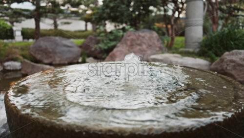 Video - Small water fountain in the Princess Grace Japanese Garden City park in Monaco