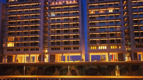 Video - Buildings in Mareterra new Residential district in Monaco in the evening