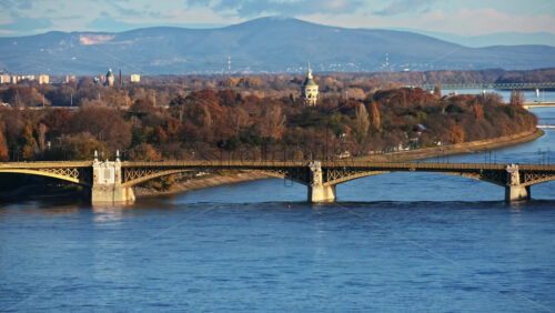 Video - Margaret bridge at sunset in Budapest, Hungary