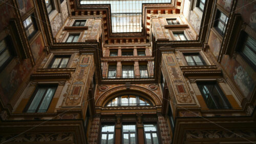 Video - Sciarra Gallery, an elegant palace atrium with lavish frescoes and a glass and iron roof in Rome, Italy