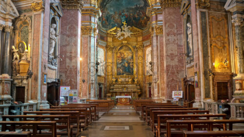 Video - Rome, Italy - February 14, 2024: The marvelous interior from the Church of Santa Maria Maddalena