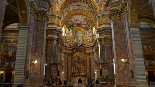 Video - Rome, Italy - February 14, 2024: The marvelous interior from the Church of Santa Maria Maddalena