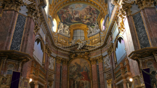 Video - Rome, Italy - February 14, 2024: The marvelous interior from the Church of Santa Maria Maddalena
