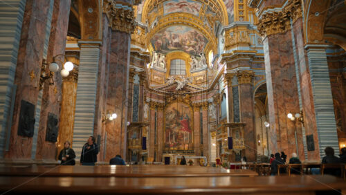 Video - Rome, Italy - February 14, 2024: The marvelous interior from the Church of Santa Maria Maddalena
