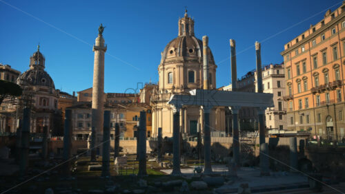 Video - Ruins of the Roman Forum at sunset in Rome, Italy