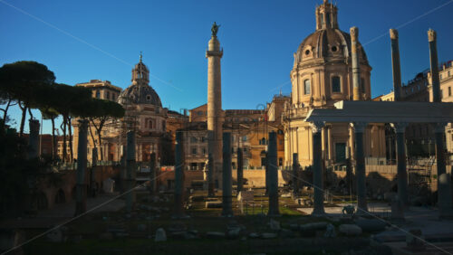 Video - Ruins of the Roman Forum at sunset in Rome, Italy