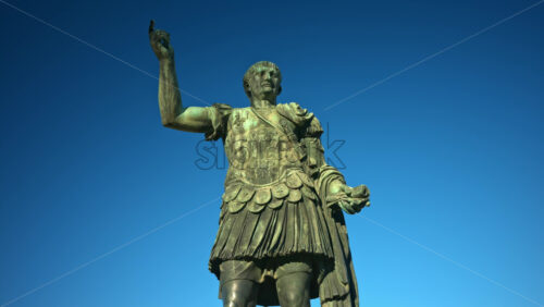 Video - Julius Caesar bronze statue at sunset in Rome, Italy