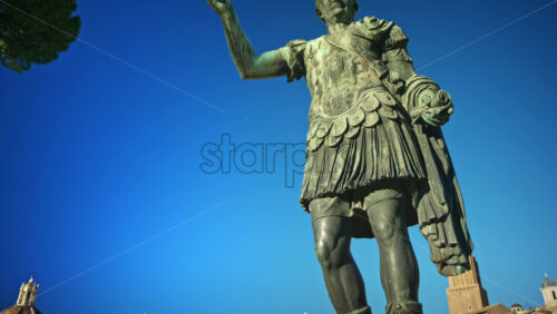 Video - Julius Caesar bronze statue at sunset in Rome, Italy