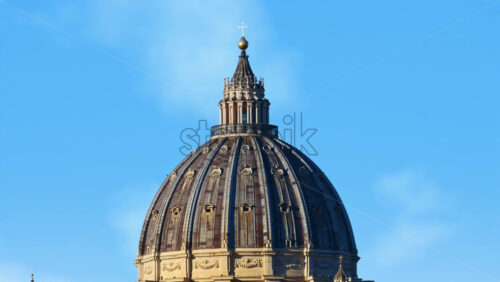 Video - Dome of the Saint Peter's Basilica at sunset. Zoom in effect. Rome, Italy