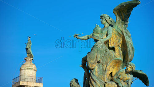 Video - Rome, Italy - February 15, 2024: Vittoriano Gruppo de "Il Pensiero"