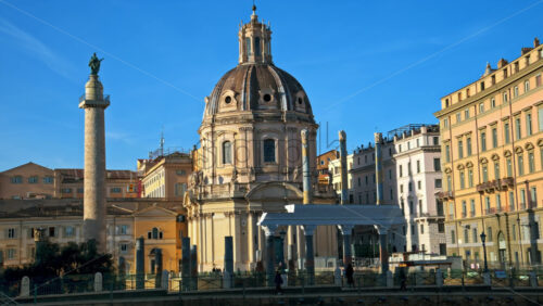Video - Rome, Italy - February 15, 2024: The Church of the Most Holy Name of Mary at the Trajan Forum