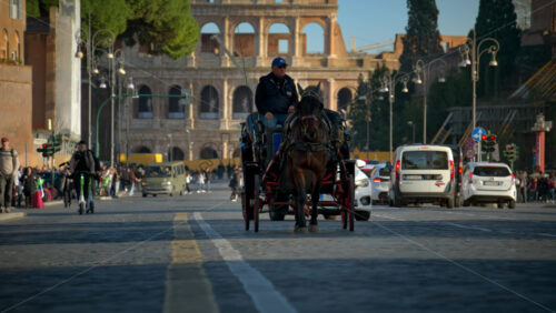 Video - Rome, Italy - February 15, 2024: Street view of Colosseum in Rome