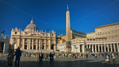 Video - Rome, Italy - February 15, 2024: St. Peter's Square (Piazza San Pietro) in daylight, in Vatican
