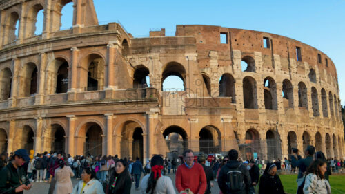 Video - Rome, Italy - February 15, 2024: Detail view of the Colosseum in Rome